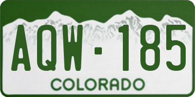 CO license plate AQW185