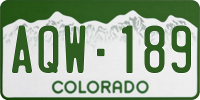 CO license plate AQW189