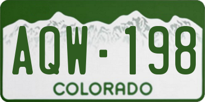 CO license plate AQW198