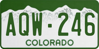 CO license plate AQW246
