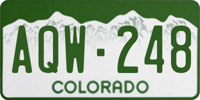 CO license plate AQW248