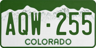 CO license plate AQW255