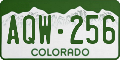 CO license plate AQW256