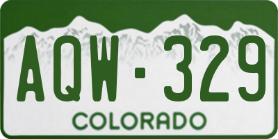 CO license plate AQW329