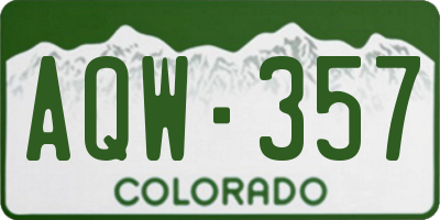 CO license plate AQW357