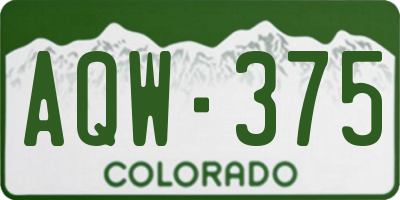 CO license plate AQW375