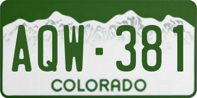 CO license plate AQW381