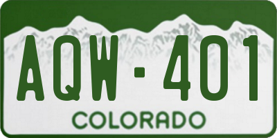 CO license plate AQW401
