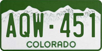 CO license plate AQW451