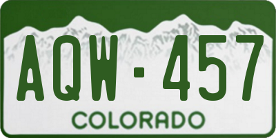 CO license plate AQW457