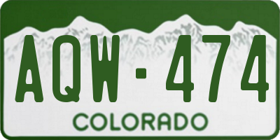 CO license plate AQW474