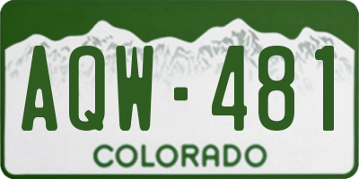 CO license plate AQW481