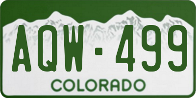 CO license plate AQW499
