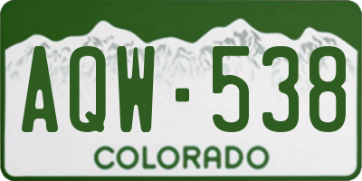 CO license plate AQW538