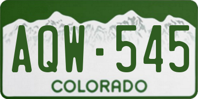 CO license plate AQW545