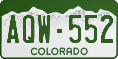 CO license plate AQW552