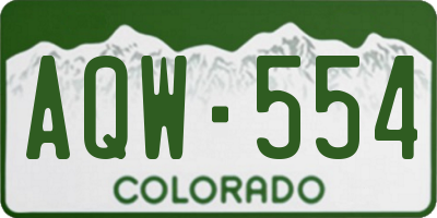 CO license plate AQW554