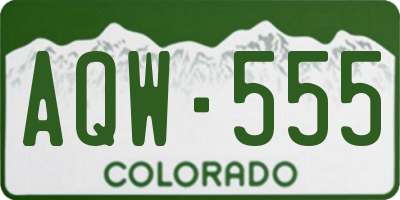CO license plate AQW555
