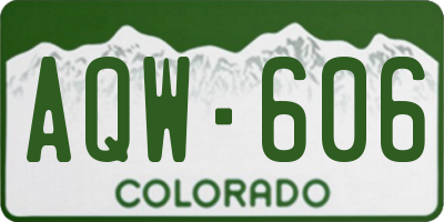 CO license plate AQW606