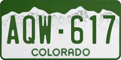 CO license plate AQW617