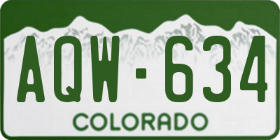 CO license plate AQW634