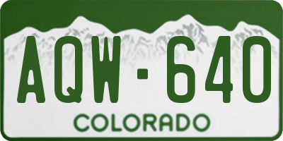 CO license plate AQW640