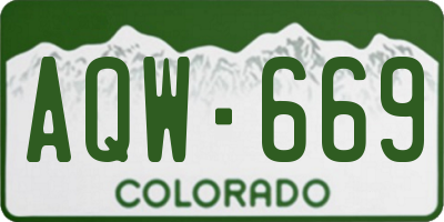 CO license plate AQW669