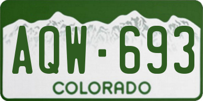 CO license plate AQW693