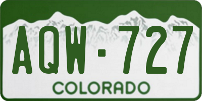 CO license plate AQW727