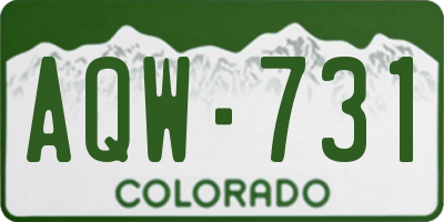 CO license plate AQW731