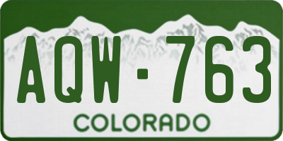 CO license plate AQW763