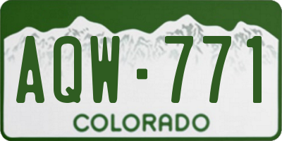 CO license plate AQW771