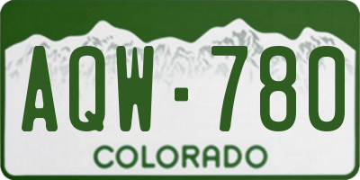 CO license plate AQW780
