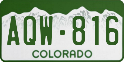 CO license plate AQW816