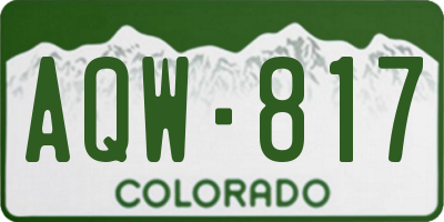 CO license plate AQW817