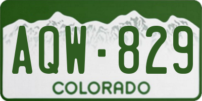 CO license plate AQW829