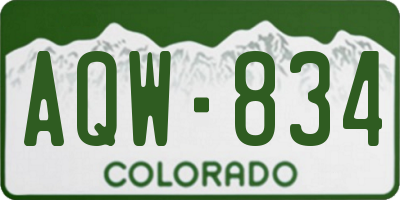 CO license plate AQW834