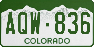 CO license plate AQW836
