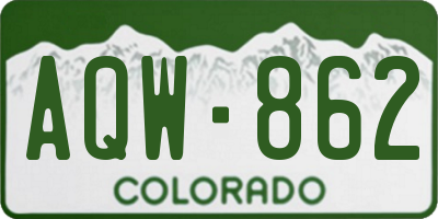 CO license plate AQW862