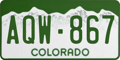 CO license plate AQW867