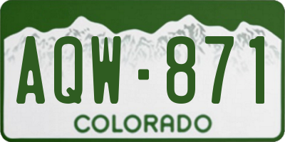 CO license plate AQW871