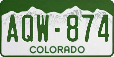 CO license plate AQW874