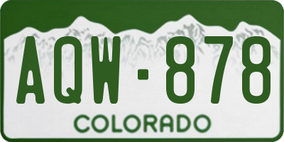 CO license plate AQW878