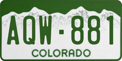 CO license plate AQW881