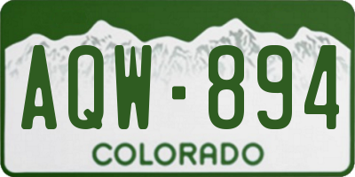 CO license plate AQW894