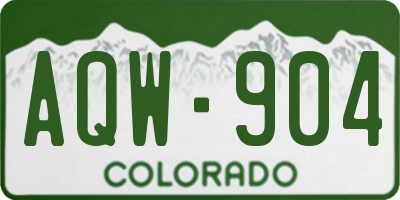 CO license plate AQW904
