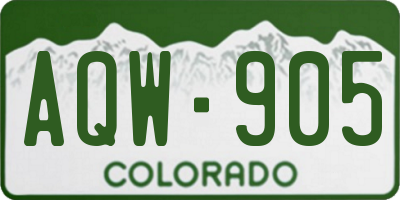 CO license plate AQW905