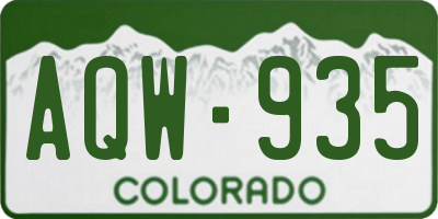 CO license plate AQW935