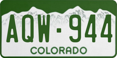 CO license plate AQW944
