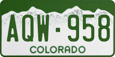 CO license plate AQW958